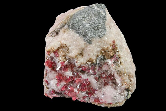 Roselite and Calcite Crystals on Dolomite - Morocco #159412